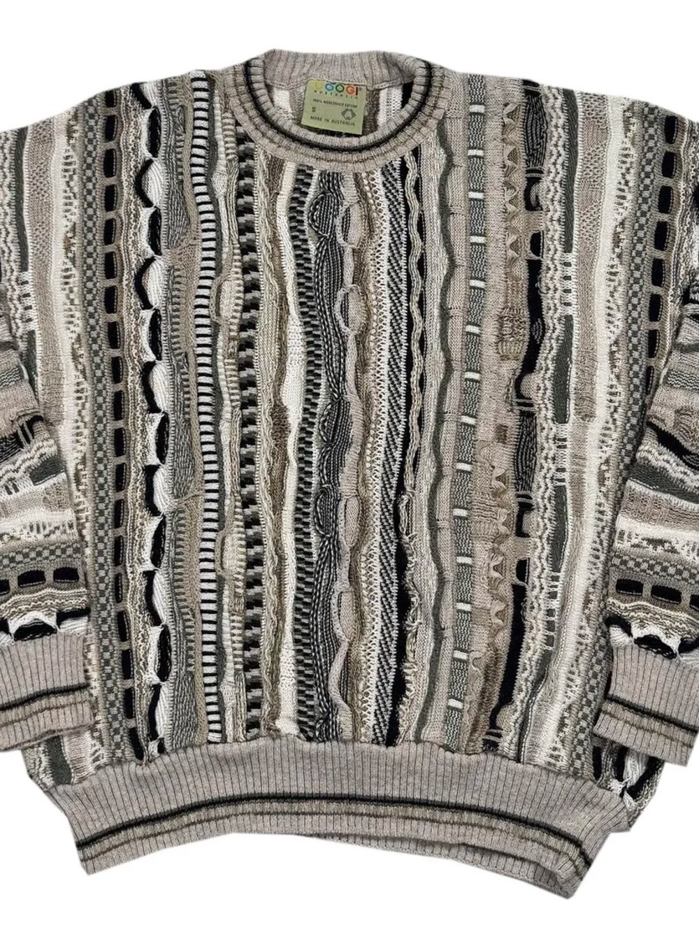 Vintage Coogi Australia Khaki Sweater (Size S)